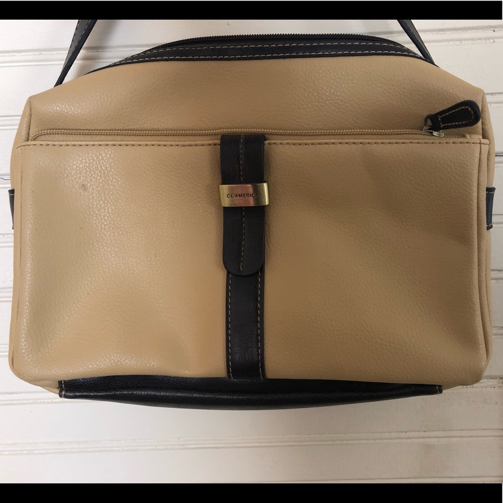 CL American light tan and dark brown purse